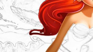 Раскрашиваем Принцесса Русалка Ариель Дисней Волшебная Раскраска для детей