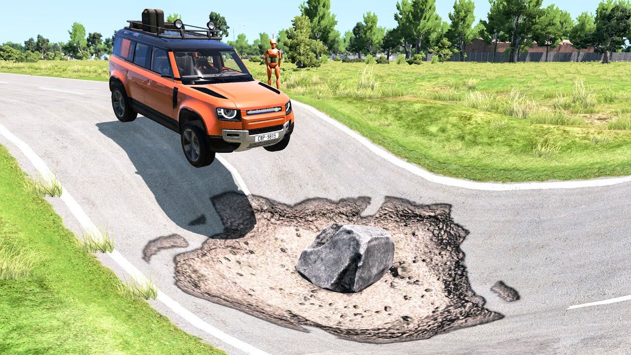 Cars vs Massive Potholes – BeamNG Drive|CrashBoomPunk.mp4 смотреть онлайн