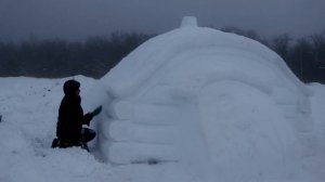 Построил настоящий Дом из СНЕГА в лесу