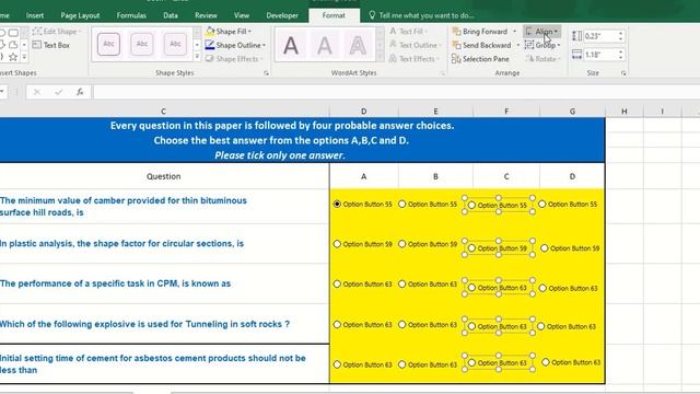 5 How to create an interactive multiple choice test in excel-Create MCQ type boxes in excel смотреть онлайн