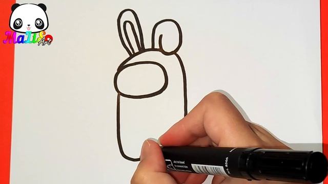 Как нарисовать Амонг Ас зайку | How to draw Among Us Bunny | Як намалювати Амонг Ас зайчика