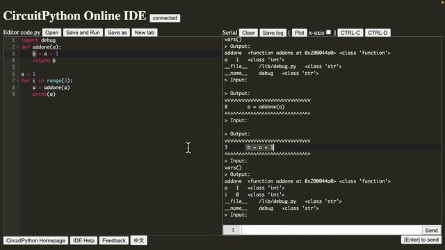 【CircuitPython IDE】A new Cpy library that does line-by-line debugging