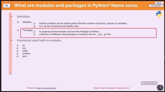 Python Interview Questions #25 - What are modules and packages in Python?