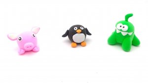 Лепим из воздушного пластилина Ам Ням Пингвин Поросëнок