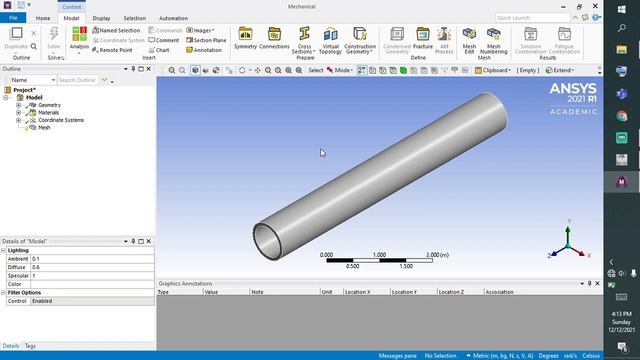 Steady State thermal analysis through pipe in Ansys смотреть онлайн