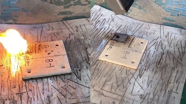 ✅ Очистка краски 3мм лазером на импульсном QCW и постоянном CW лазерном источнике