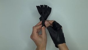 Перчатки без пальцев кожаные мужские "First" с защитой | Распаковка