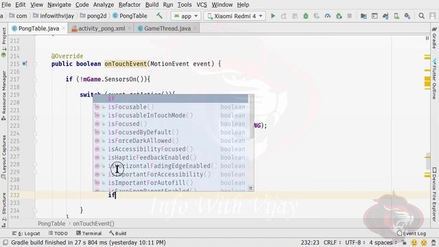 How to create Pong 2D Game in Android with java | Pong 2D game App | Racket Touch Part 16 смотреть онлайн