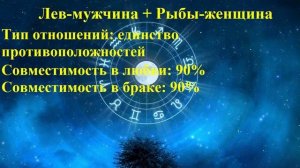 Совместимость Лев-мужчина и Рыбы-женщина