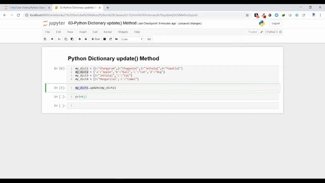 63-Python Dictionary update() Method смотреть онлайн