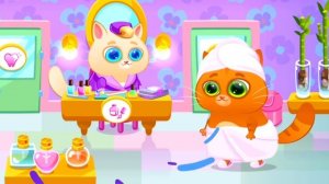 Арина и котик Bubbu сново попали в игру | Суровый котик Бубу чистит зубки