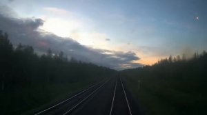 Вид из кабины машиниста тепловоза.ст.Печора - ст.Инта.Часть 2 (Косью-Инта-1).Россия.Коми.