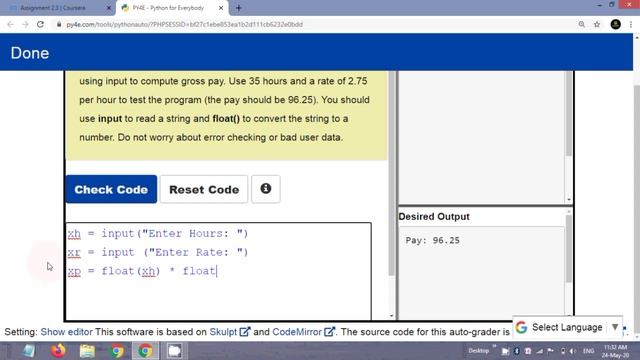 Coursera: Assignment 2.3 Python For Everybody | Python For Everybody Assignment 2.3 Program solutio