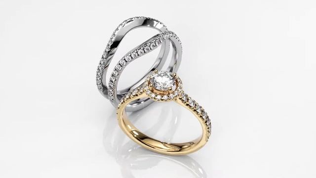 Кольцо помолвочное обручальное 2 в 1 с бриллиантами двухцветное разъёмное смотреть онлайн