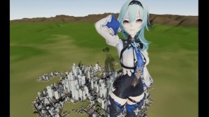 Giantess Eula takes vengence on a city