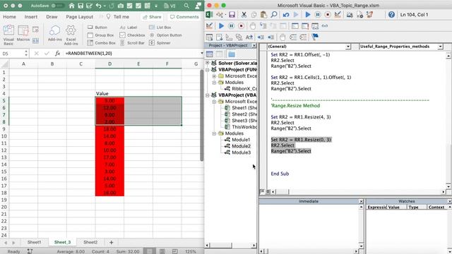 Excel VBA For Beginners - Range Resize Method смотреть онлайн