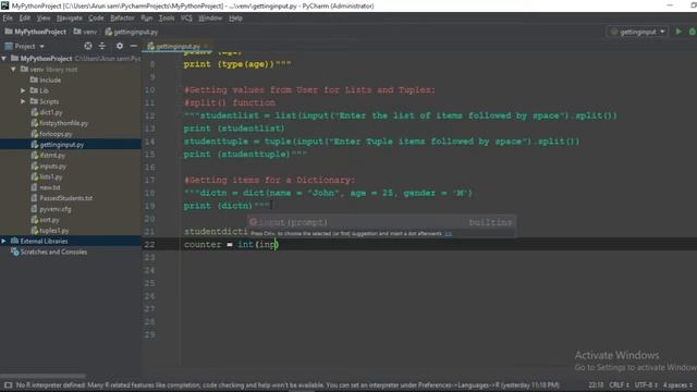 [Tamil] Python Programming 10 | Getting User Input | input() Function| Examples| PyCharmScreenRecor смотреть онлайн