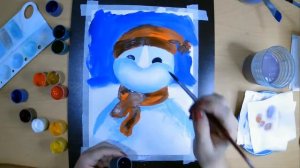 Снеговик / speedpaint / правополушарное рисование / рисунок гуашью / рисуем красками