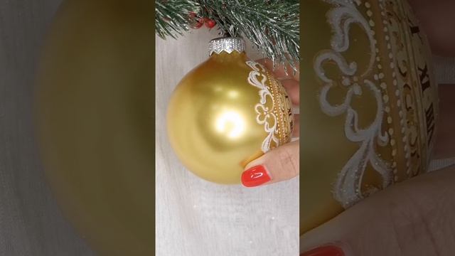 Арт. С44  Шар с ручной росписью 80 мм «Часы»