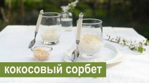 Кокосовый сорбет на сиропе топинамбура без мороженицы