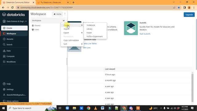 Create a free databricks Community Edition Account