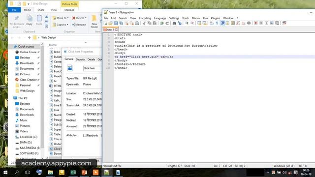 HTML Download Now Button Practice for Free: Lesson 49