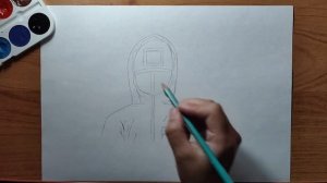 Игра в кальмара. Как нарисовать охранника)