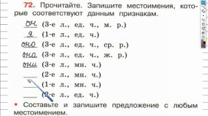 Упражнение 72 - ГДЗ по Русскому языку Рабочая тетрадь 4 класс (Канакина, Горецкий) Часть 2