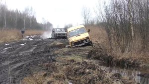 A SUV NIVA on spring OFF-ROAD. DRIVE OFF-ROAD on the legendary Soviet SUVs
