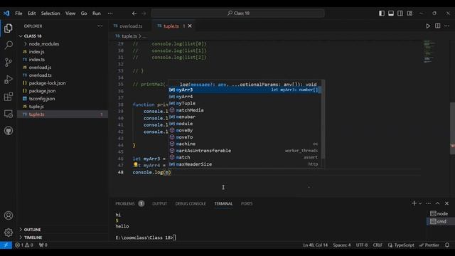 Class 17 Tuples in typescript - How tuples are different from arrays in Typescript - Use of tuples