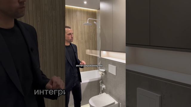 Мебель в ванную.Дизайн ванной.Смотрите полный обзор проекта✔️#кухникраснодар #мебелькраснодар