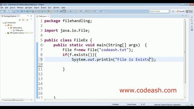 exists method in java  | How do you check if a file exists or not in Java