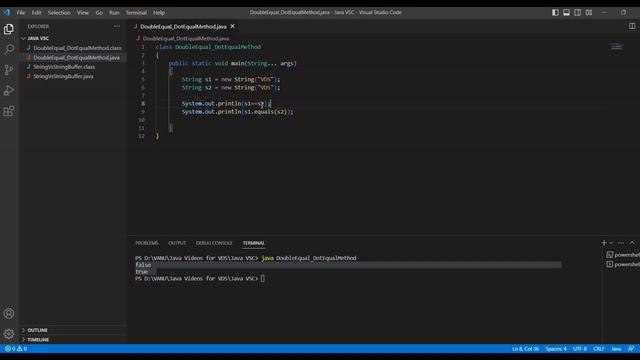 == Operator & .equal() method in Java