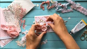 Скрапбукинг МК: как сделать открытку своими руками // МК открытка для девочки