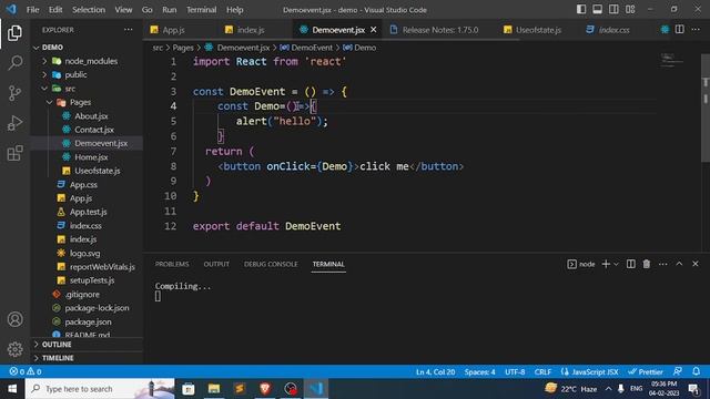 Handling Events in ReactJS in Hindi | Event Handling in React JS |Event Handling | Click Event
