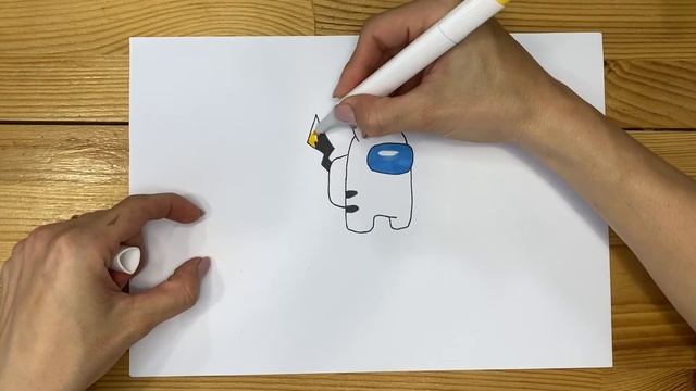 Легкий рисунок «Among Us Pikachu» маркерами для скетчбука | Срисовка картинки для начинающих смотреть онлайн