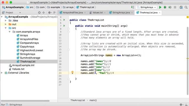 22. The ArrayList class in Java