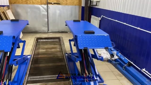 Напольный ножничный подъёмник Станкоимпорт ППГ-3.0 установка на яму Азбука Автосервиса смотреть онлайн
