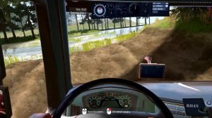 Spintires  MudRunner heavy loaded truck over the old bridge