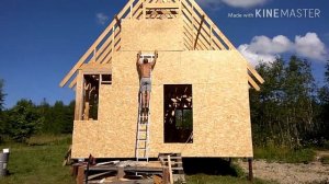 Обшиваем каркас дома 6×8 листами OSB.