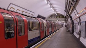 London Underground: Central line trains at Holland Park
