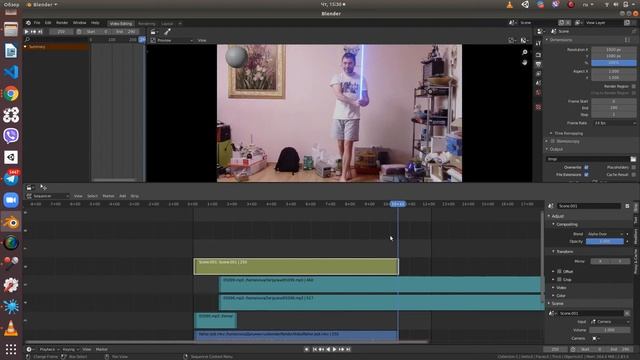 Работа с видео редактором в блендер