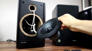 Microlab Solo 6c speakers look inside & remove grill
