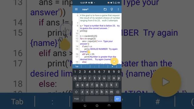 Simple quiz game with python