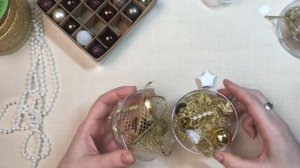 Новогодние елочные прозрачные шары с наполнением.