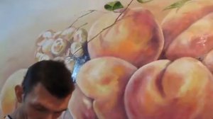 Роспись стены"Персики"(маслом),от Бигич Виталия.