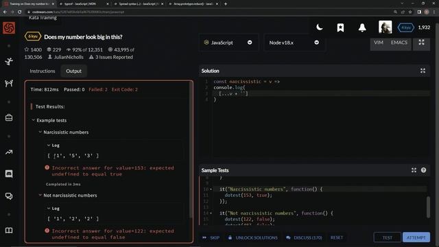 Learn Javascript | Codewars 6 kyu Season 2 - Does My Number Look Big in This?