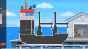 Строим Маяк на скалах. Морские судна. Видео для детей.