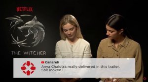 anya chalotra and freya allan being cute