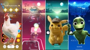 TILES HOP EDM RUSH vs Chicken Song vs Grazy Frog vs Alien Dance vs Pikachu# 1